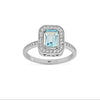 Bague Noa - Argent Topaze Bleue Carré