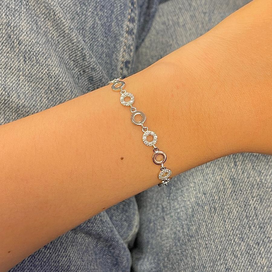 Bracelet Entrelacé Zirconium - Argent 925 Rhodié, Sans Nickel, Marque Petugons, Neuf Avec étiquette