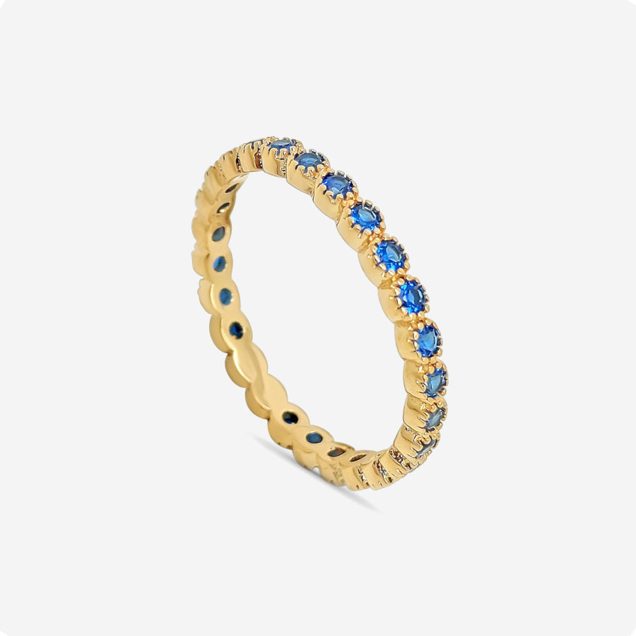 Bague éternité En Acier Inox Blanc - Motif Pavé Cristal - Largeur 9 Mm - Taille 8 - Cadeau Parfait !