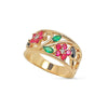 Bague Florine - Large Fleur Plaqué Or