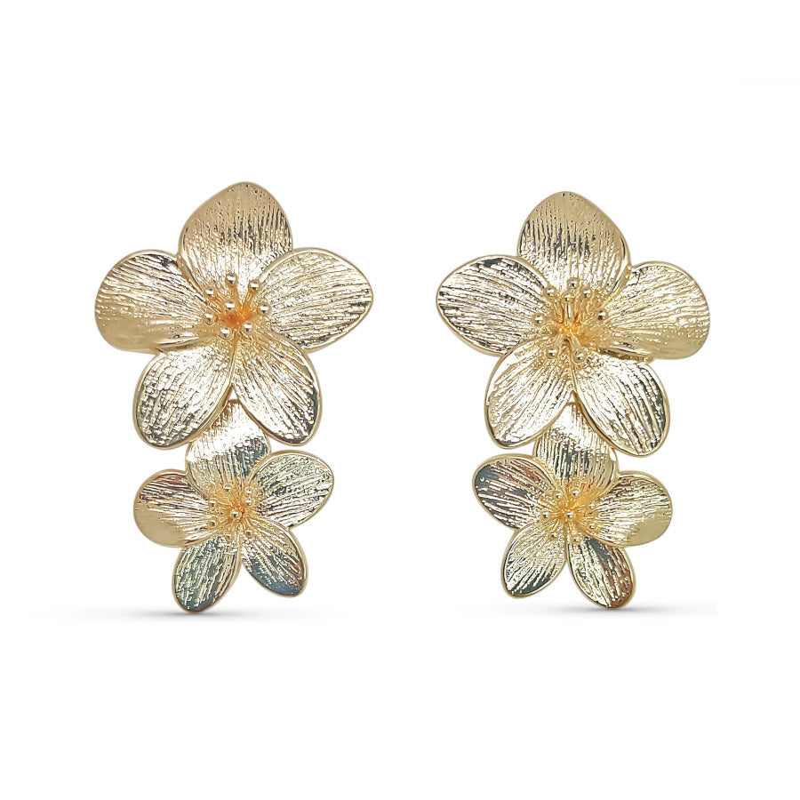 Boucles D'oreilles En Argent Massif 925 Fleur - Occasion Superbe état