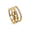 Bague Trois Rangs Plaqué Or