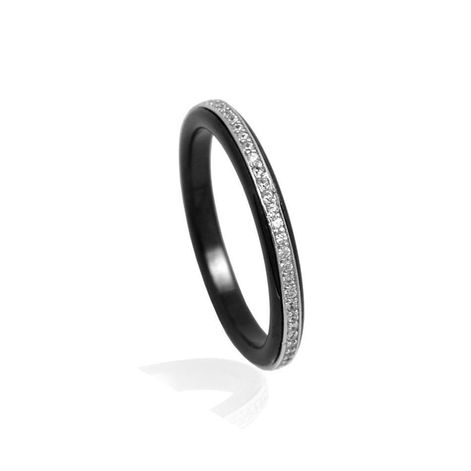 Bague Céramique Noire et Argent Les Jacottes