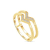 Bague Double Anneau Plaqué Or