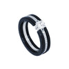 Bague 3 Anneaux Céramique Argent