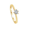 Bague Solitaire Plaqué Or Oxyde