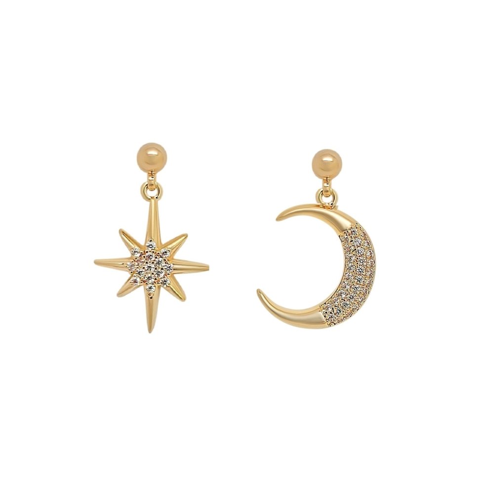 Boucles d'oreilles créoles soleil acier inoxydable argent ou or, bijou femme Boucles d'oreilles créoles soleil acier inoxydable argent ou or, bijou femme