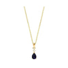 Collier Plaqué Or Pierre Bleue