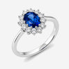 Bague Flora - Imitation Saphir Bleu Argent
