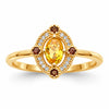 Bague Tina - Topaze Jaune Plaqué Or 18 carats