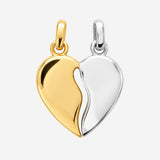 Pendentif Mazy - Coeur Divisé Argent et Or