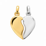 Pendentif Mazy - Coeur Divisé Argent et Or