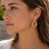 Boucles d'Oreilles Maze - Rondes Acier Inoxydable Pierre Verte