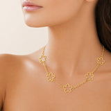 Collier Petunia - Fleurs Acier Inoxydable Doré