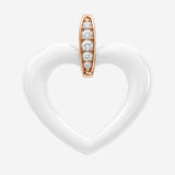 Pendentif Sidi - Coeur Céramique Blanc / Noir