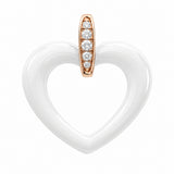 Pendentif Sidi - Coeur Céramique Blanc / Noir