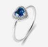 Bague Amor - Coeur Bleu Argent 925