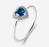Bague Amor - Coeur Bleu Argent 925