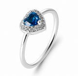 Bague Amor - Coeur Bleu Argent 925