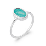 Bague Pavy - Argent Pierre Amazonite Ovale
