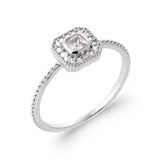 Bague Tany - Carrée Femme Argent Rhodié