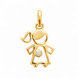 Pendentif Almea - Silhouette Fille Plaqué Or