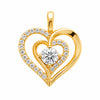 Pendentif Stella - Coeur Plaqué Or et Zirconium