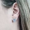 Boucles d'Oreilles Katy - Argent et Topaze Bleu