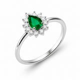 Bague Zephyr - Marquise Verte Argent