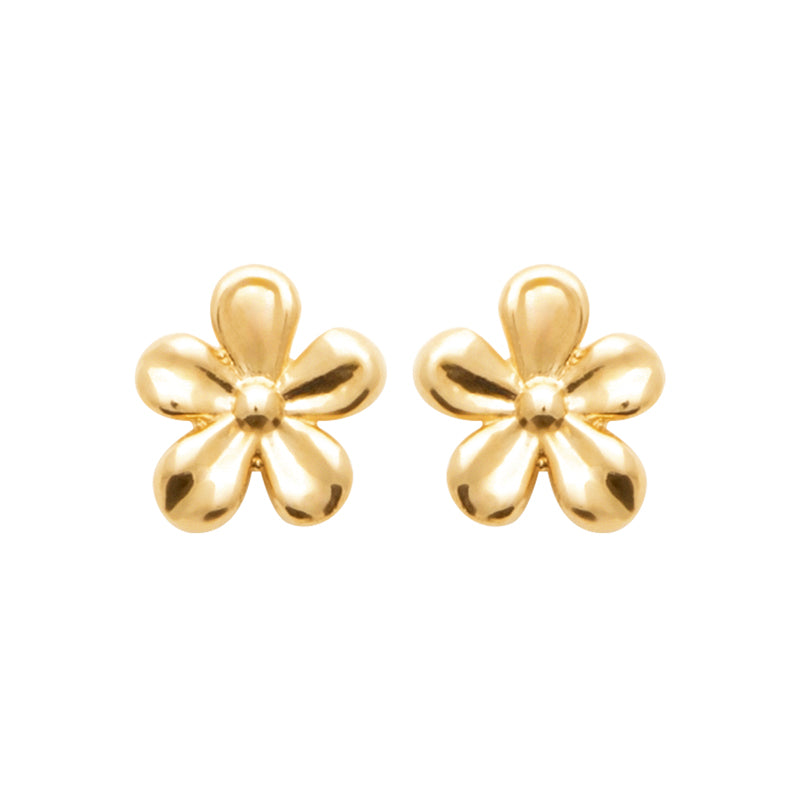 Puces d'oreilles Maly - Fleurs Plaqué Or 18 carats