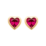 Clou Oreille Oxa - Coeur Rouge Plaqué Or