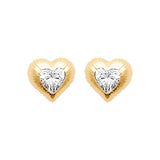 Clous d'oreilles Max - Coeur Plaqué Or Zirconium