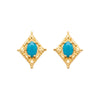 Boucles d'oreilles Lilou - Losanges Plaqué Or Bleu
