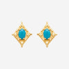 Boucles d'oreilles Lilou - Losanges Plaqué Or Bleu