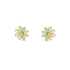 Boucles d'oreilles Thaïse - Petales Blanches Dorées Acier