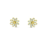 Boucles d'oreilles Thaïse - Petales Blanches Dorées Acier