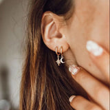 Boucles Oreilles Igor - Étoile Lune Plaqué or