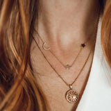 Collier Adixia - Lune Soleil Plaqué Or