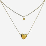 Collier Yssa - Double Range Acier Inoxydable Coeur