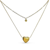 Collier Yssa - Double Range Acier Inoxydable Coeur