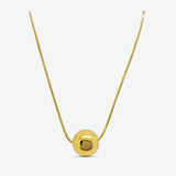 Collier Ophélie - Pendentif Boule Acier Or