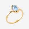 Bague Haliya - Goutte d'Eau Bleu Plaqué Or