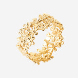 Bague Bazi - Anneau Contour Fleurs Plaqué Or