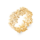 Bague Bazi - Anneau Contour Fleurs Plaqué Or