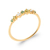 Bague Veji - Plaqué Or Pierres Vertes