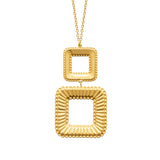 Collier Kaz - Pendentif Carrés Acier Inoxydable
