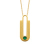 Collier Luz - Pendentif Ovale Or Vert Acier Inoxydable