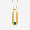 Collier Luz - Pendentif Ovale Or Vert Acier Inoxydable