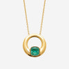 Collier Saty - Pendentif Rond Or et Vert Acier