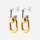 Boucle d'Oreille Koa - Chaîne Acier Or et Argent